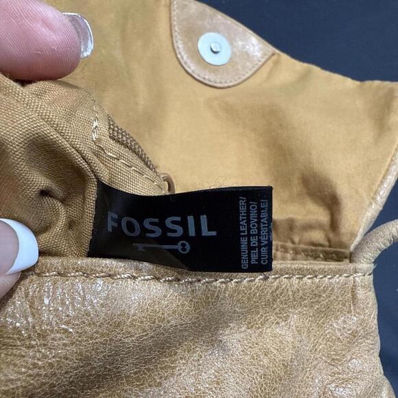 Fossil Boho Brown Leather Crossbody Bag Purse Key Adjustable Vintage Y2K - Picture 7 of 14